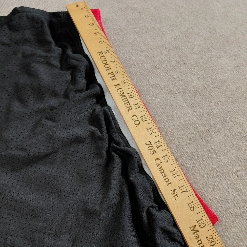 CSG Basketball Shorts Black Mesh Red White Striped Waistband Athletic Gym 3XL